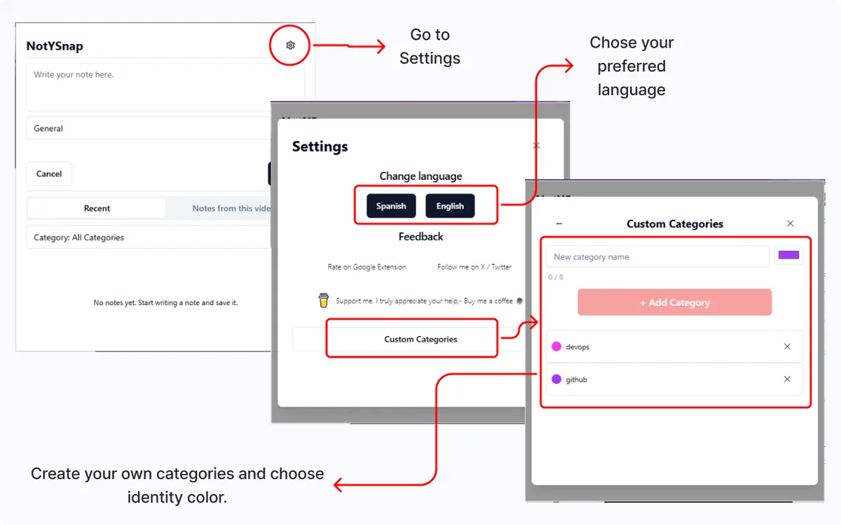 Customize your categories
